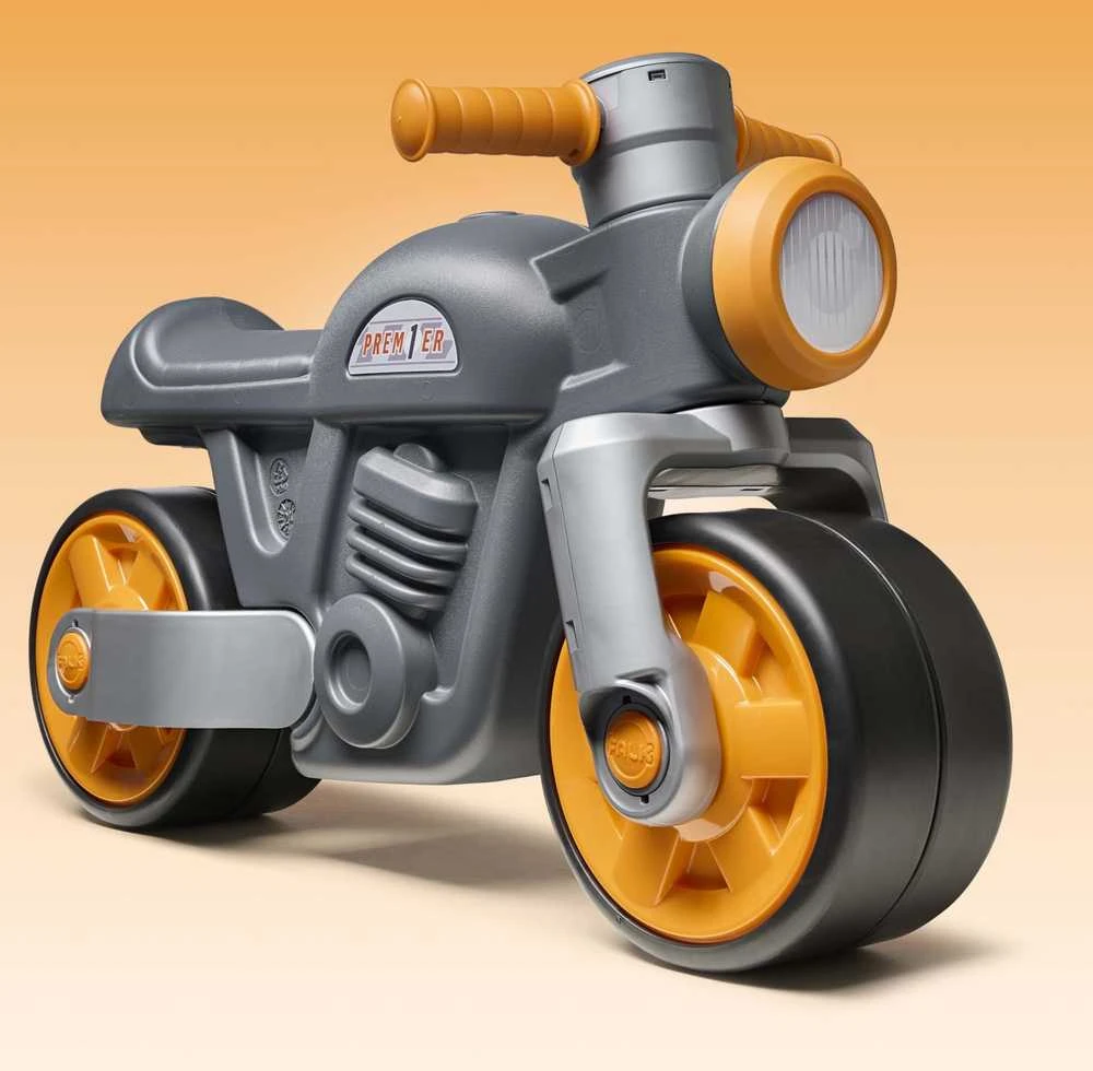 Falk Prem1er retro balansinis motociklas, pilkas su oranžinėmis detalėmis