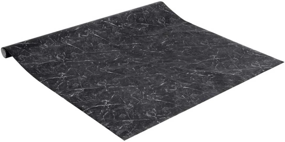Baldų lipdukai, marmuro juodi, 90x500cm, PVC, lipnūs