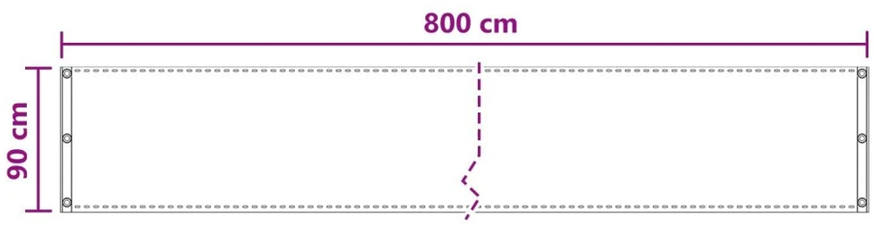Balkono Ekranas Antracito 90 x 800 cm HDPE ir aliuminis