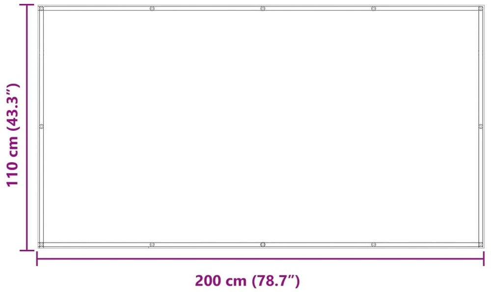 Balkono Ekranas 110 x 200 cm Oksfordo audinys Stačiakampio