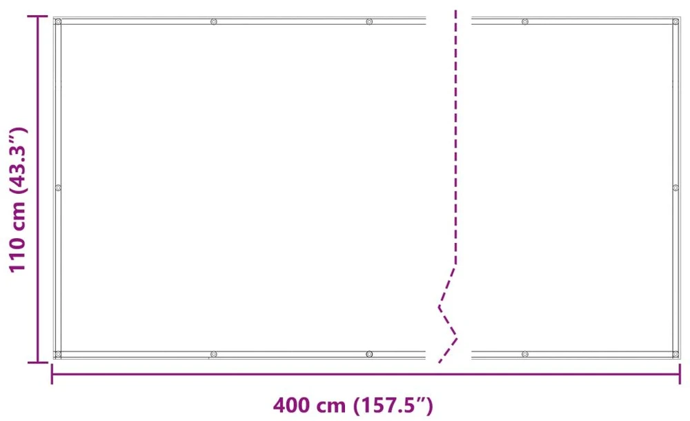 Balkono Ekranas 110 x 400 cm Oksfordo audinys Stačiakampio