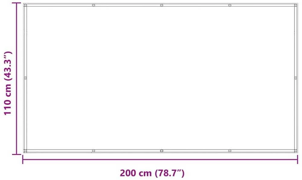 Balkono Ekranas 110 x 200 cm Oksfordo audinys Stačiakampio