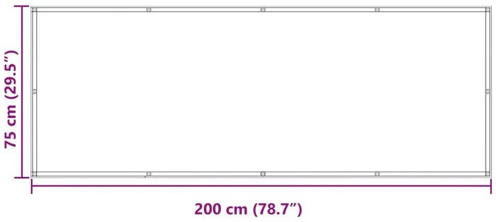 Balkono Ekranas 75 x 200 cm Oksfordo audinys Stačiakampio