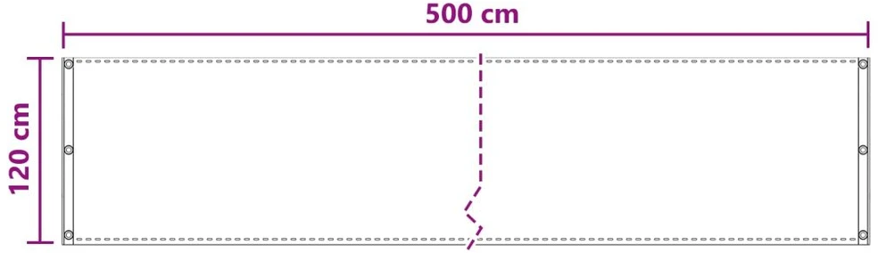 Balkono Ekranas Smėlio 120 x 500 cm HDPE ir aliuminis