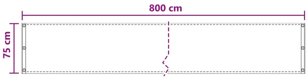 Balkono Ekranas Smėlio 75 x 800 cm HDPE ir aliuminis