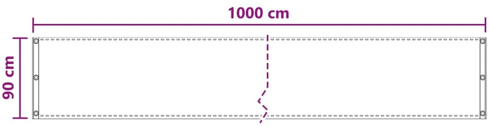 Balkono Ekranas Smėlio 90 x 1000 cm HDPE ir aliuminis