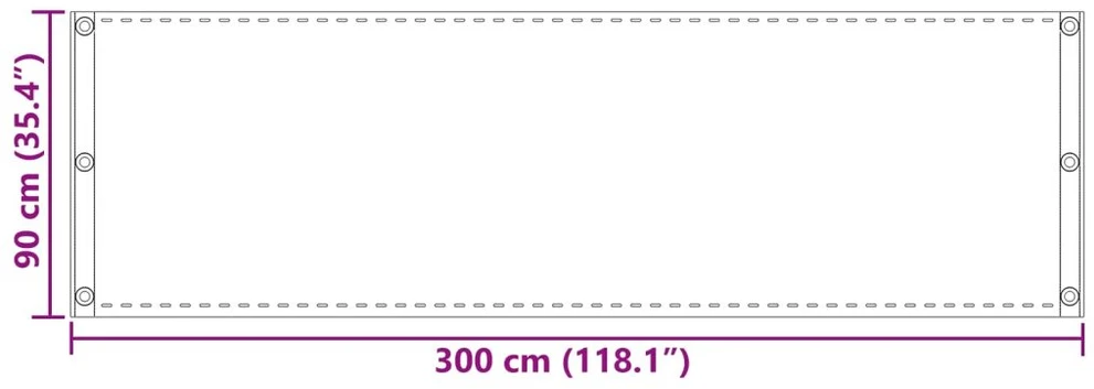 Balkono Ekranas Smėlio 90 x 300 cm HDPE ir aliuminis