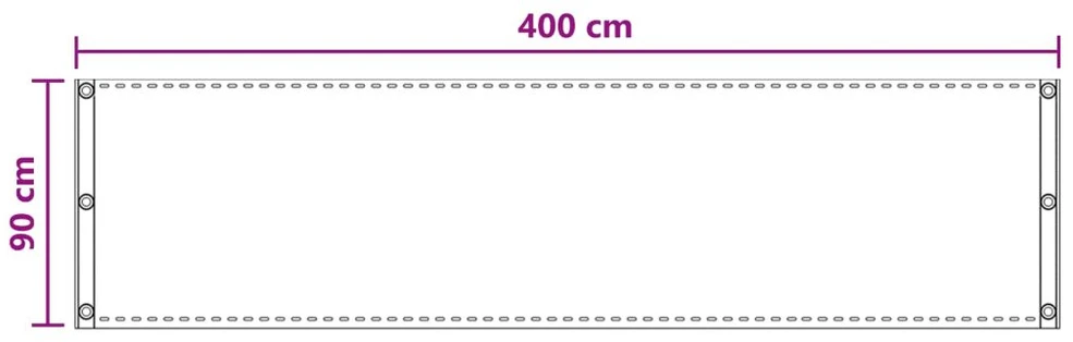 Balkono Ekranas Smėlio 90 x 400 cm HDPE ir aliuminis