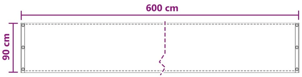 Balkono uždanga Smėlio 90 x 600 cm HDPE ir aliuminis