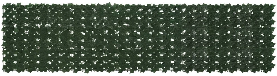 Balkono uždanga su lapais Tamsiai žalia 300 x 75 cm