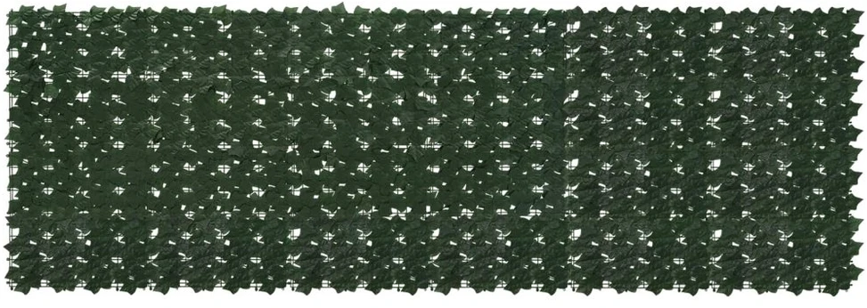 Balkono uždanga su lapais Tamsiai žalia 300 x 100 cm