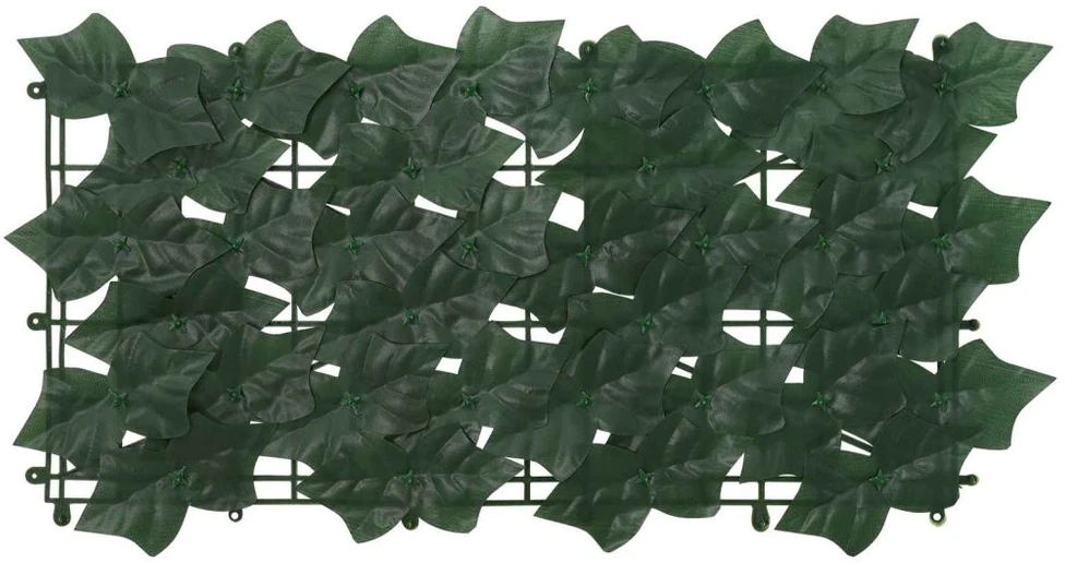 Balkono uždanga su lapais Tamsiai žalia 600 x 150 cm