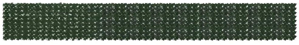 Balkono uždanga su lapais Tamsiai žalia 600 x 75 cm