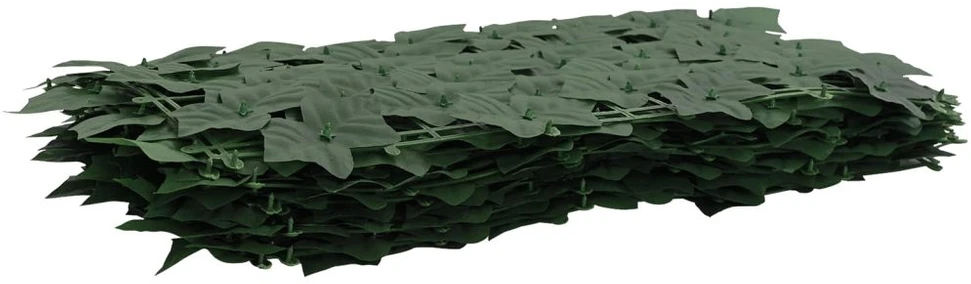 Balkono uždanga su lapais Tamsiai žalia 300 x 75 cm