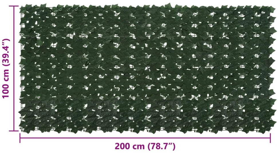 Balkono uždanga su lapais Tamsiai žalia 200 x 100 cm