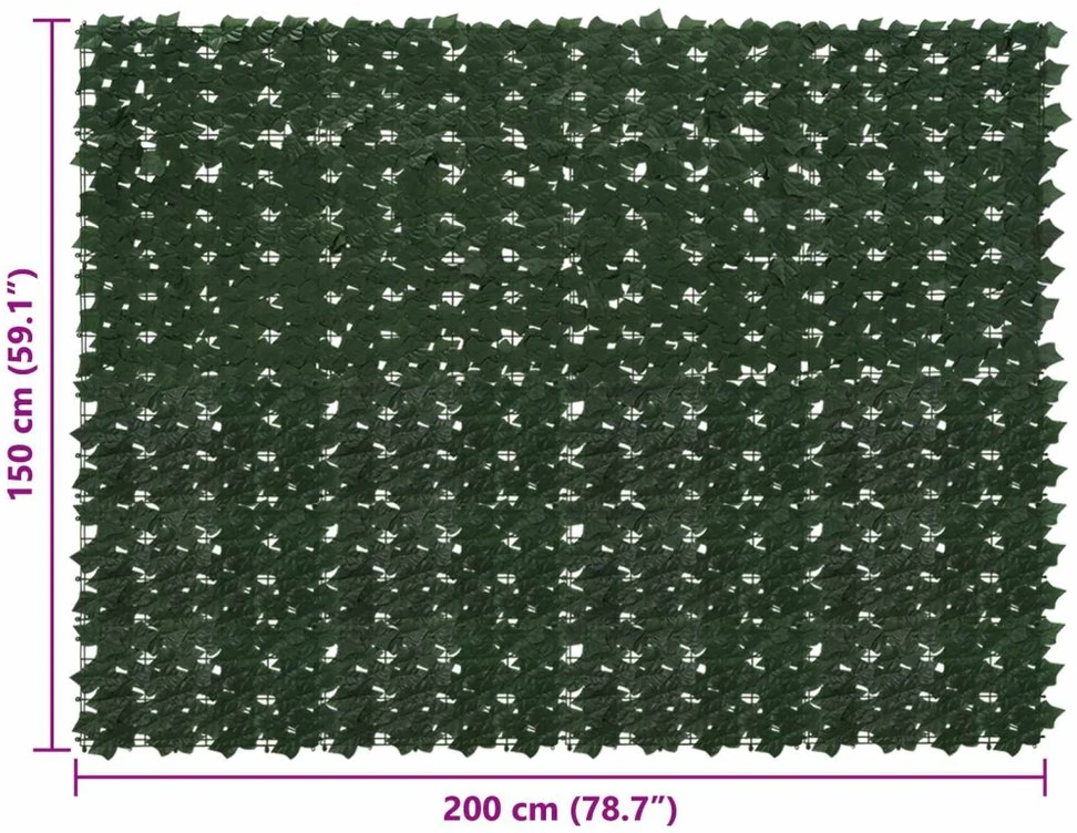 Balkono uždanga su lapais Tamsiai žalia 200 x 150 cm