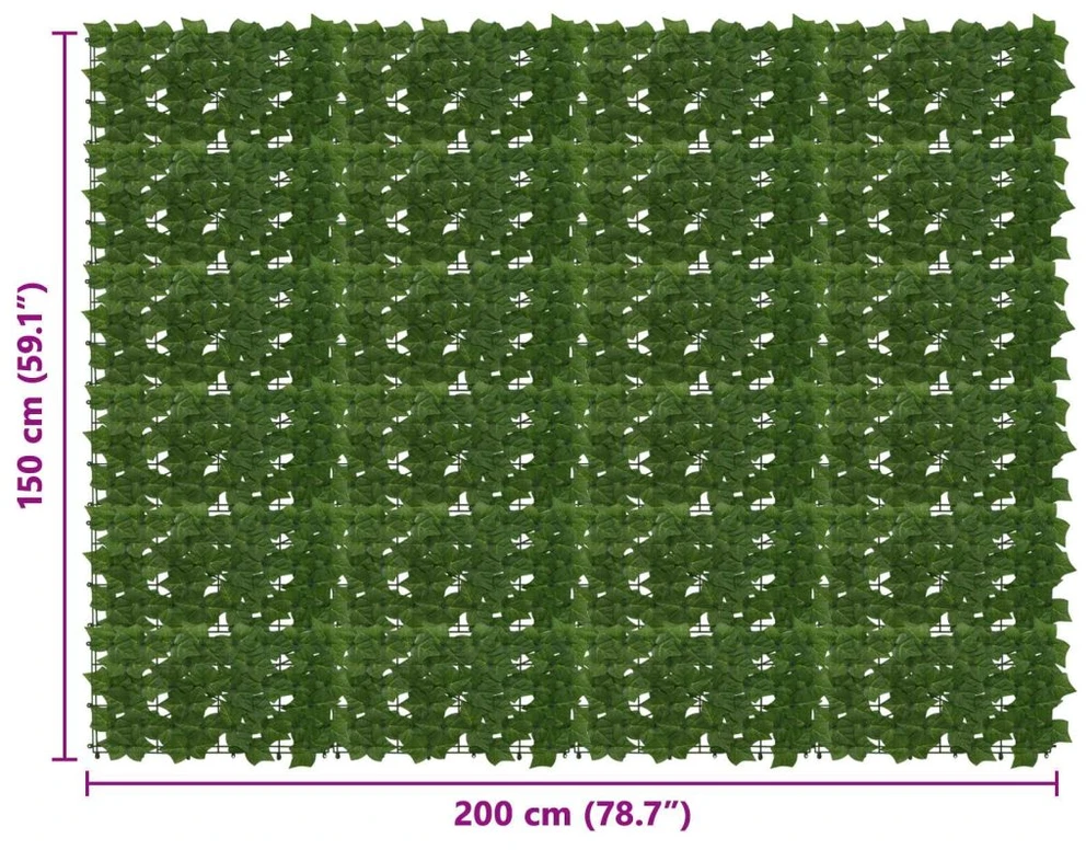 Balkono uždanga su lapais Žalia 200 x 150 cm
