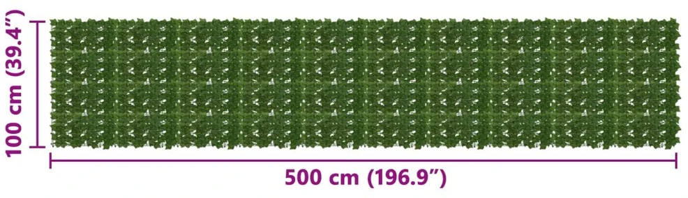 Balkono uždanga su lapais Žalia 500 x 100 cm