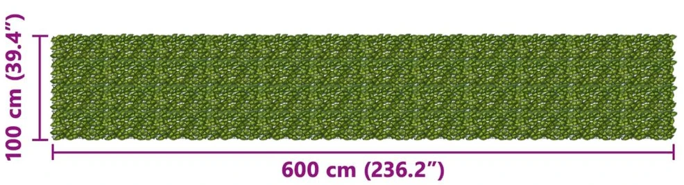 Balkono uždanga su lapais Žalia ir geltona 600 x 100 cm