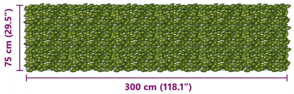 Balkono uždanga su lapais Žalia ir geltona 300 x 75 cm