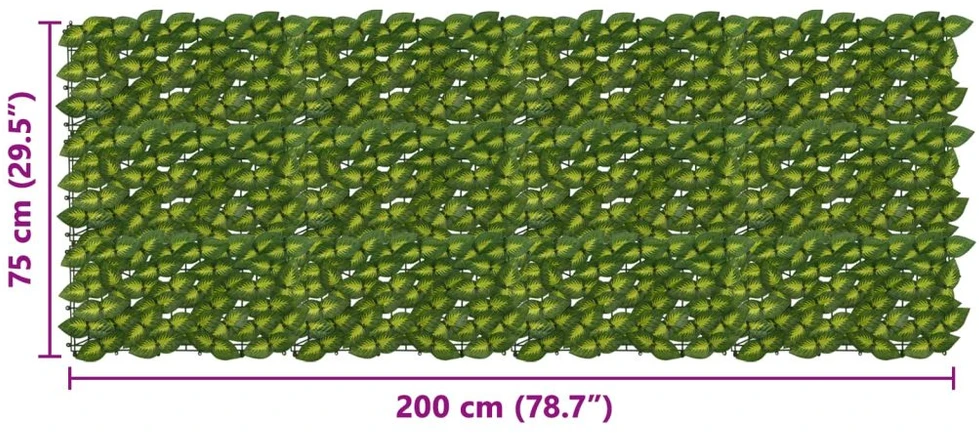 Balkono uždanga su lapais Žalia ir geltona 200 x 75 cm
