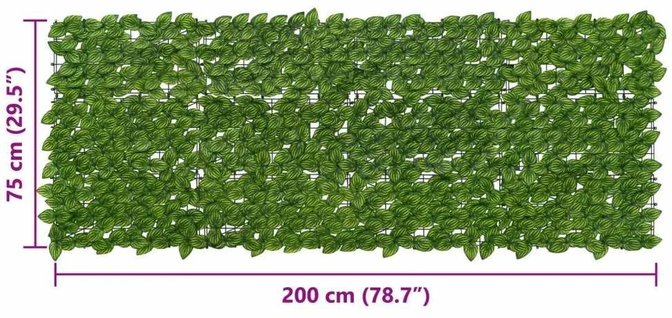 Balkono uždanga su lapais Žalia ir geltona 200 x 75 cm