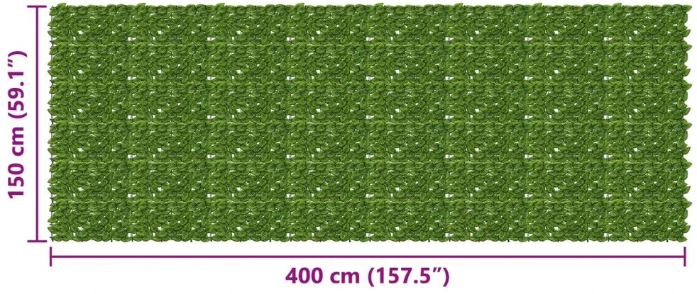 Balkono uždanga su lapais Žalia ir geltona 400 x 150 cm