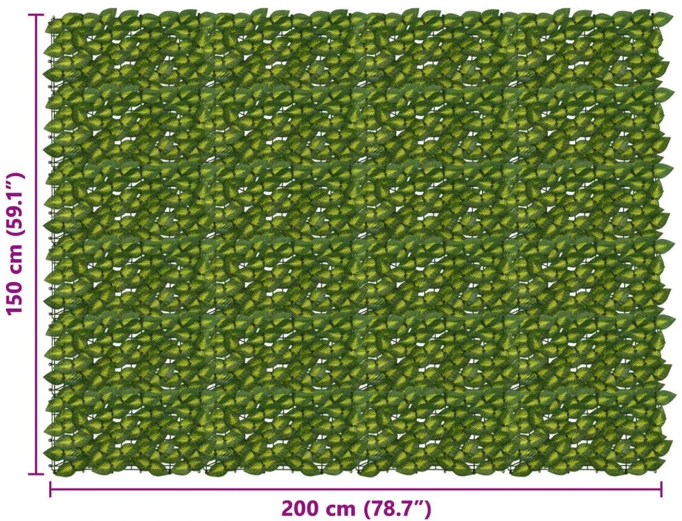 Balkono uždanga su lapais Žalia ir geltona 200 x 150 cm