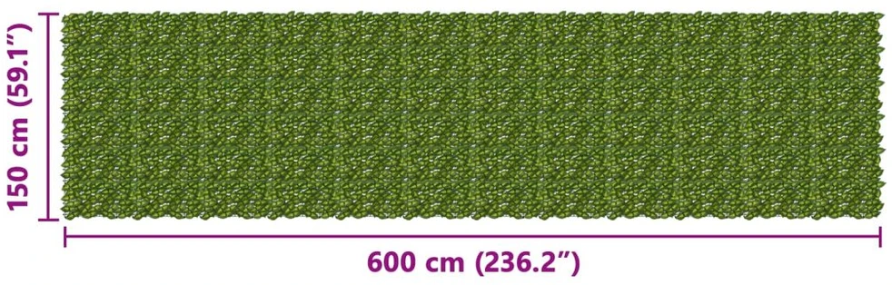 Balkono uždanga su lapais Žalia ir geltona 600 x 150 cm