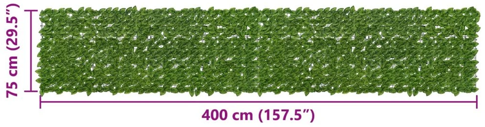 Balkono uždanga su lapais Žalia ir geltona 400 x 75 cm