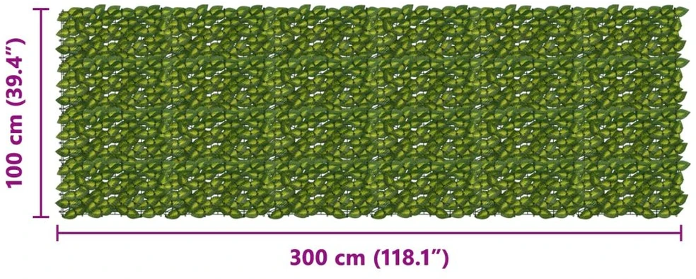 Balkono uždanga su lapais Žalia ir geltona 300 x 100 cm