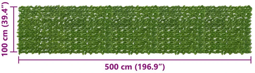 Balkono uždanga su lapais Žalia ir geltona 500 x 100 cm