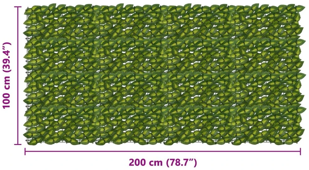 Balkono uždanga su lapais Žalia ir geltona 200 x 100 cm