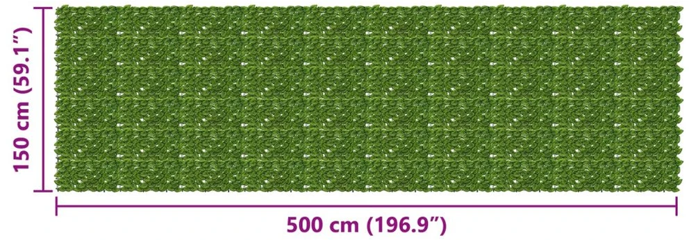 Balkono uždanga su lapais Žalia ir geltona 500 x 150 cm