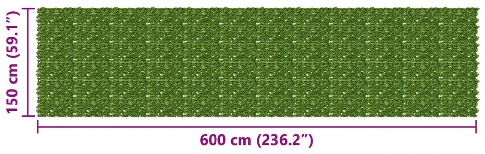 Balkono uždanga su lapais Žalia ir geltona 600 x 150 cm
