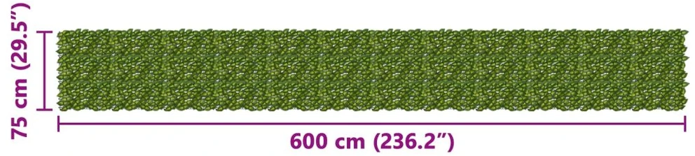 Balkono uždanga su lapais Žalia ir geltona 600 x 75 cm