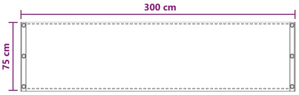 Balkono Ekranas Šviesiai pilka 75 x 300 cm HDPE ir aliuminis