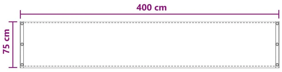 Balkono Ekranas Šviesiai pilka 75 x 400 cm HDPE ir aliuminis