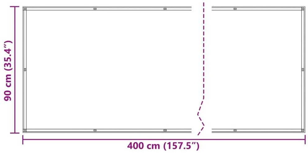 Balkono Ekranas 90 x 400 cm Oksfordo audinys Stačiakampio
