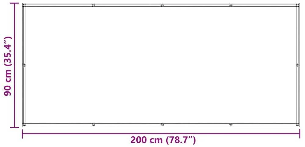 Balkono Ekranas 90 x 200 cm Oksfordo audinys Stačiakampio