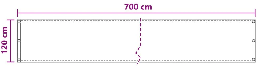Balkono Ekranas Terakotos 120 x 700 cm HDPE ir aliuminis