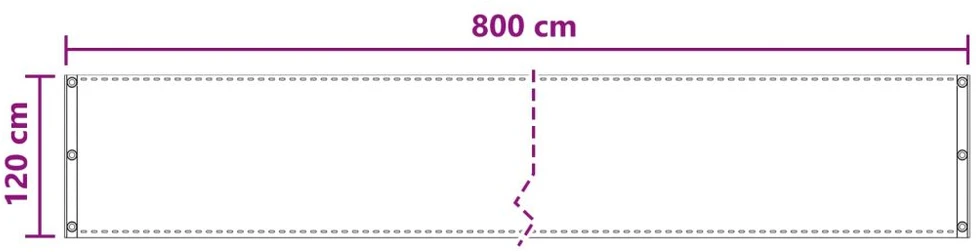 Balkono Ekranas Terakotos 120 x 800 cm HDPE ir aliuminis