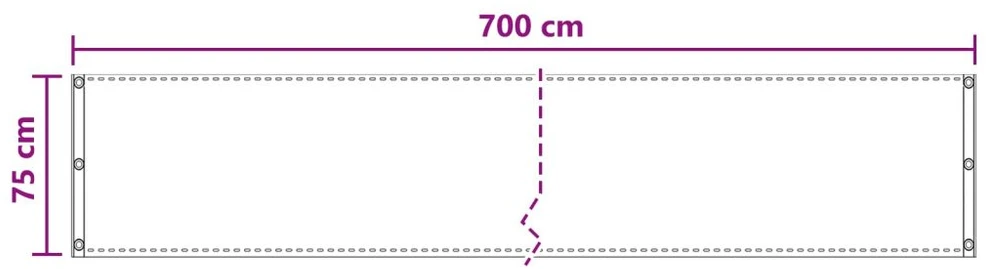 Balkono Ekranas Terakotos 75 x 700 cm HDPE ir aliuminis