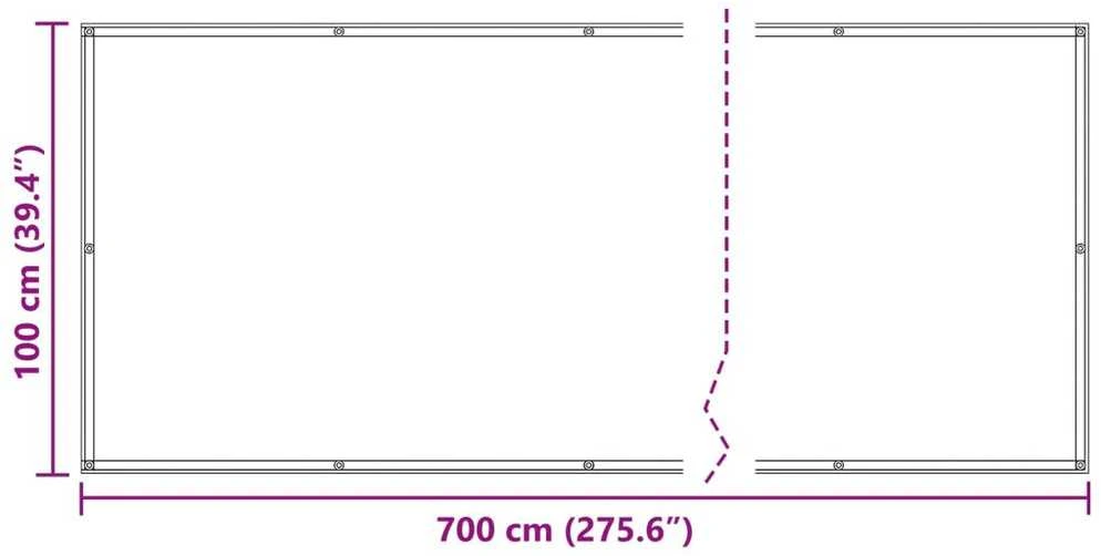 Balkono Ekranas 100 x 700 cm Oksfordo audinys Stačiakampio