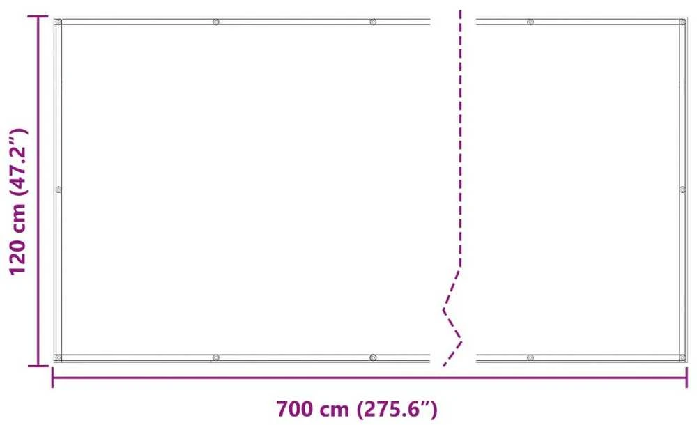 Balkono Ekranas 120 x 700 cm Oksfordo audinys Stačiakampio