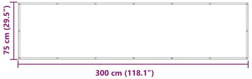 Balkono Ekranas 75 x 300 cm Oksfordo audinys Stačiakampio