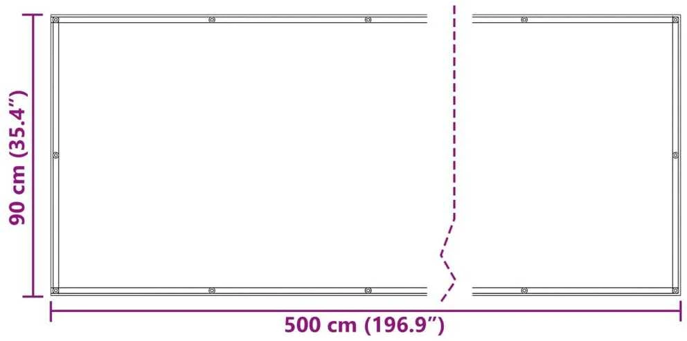 Balkono Ekranas 90 x 500 cm Oksfordo audinys Stačiakampio