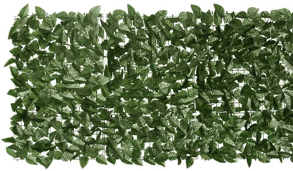 Balkono pertvara, 200x75cm, su tamsiai žaliais lapais