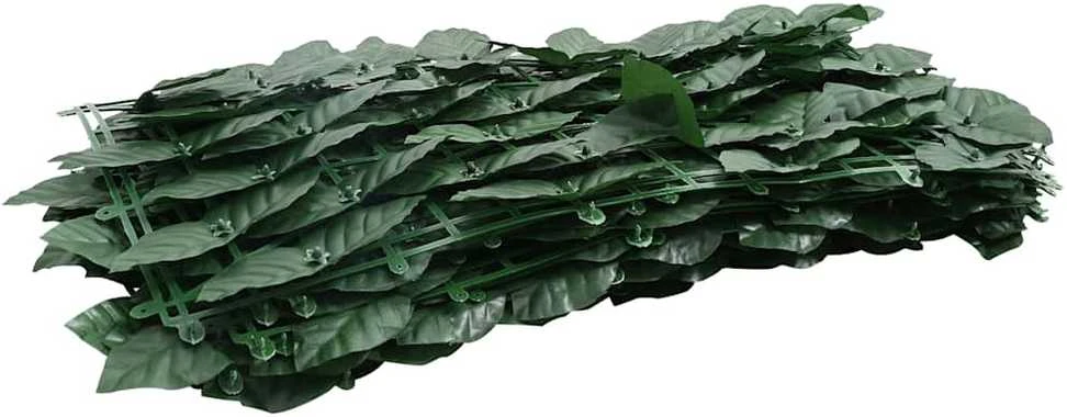 Balkono pertvara, 400x100cm, su tamsiai žaliais lapais