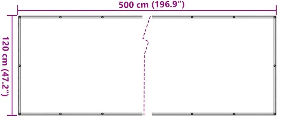 Balkono pertvara, antracito, 120x500cm, oksfordo audinys